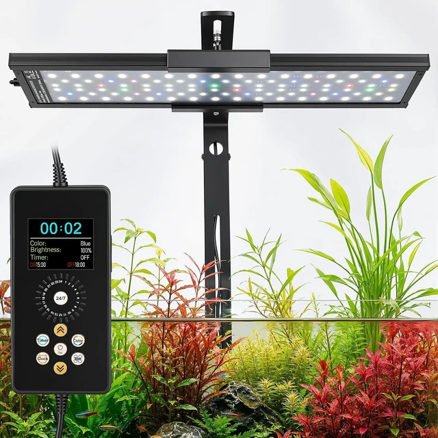 Main image of 18W Clip-On Aquarium Light for Plants with 6-Row LED Brightness
