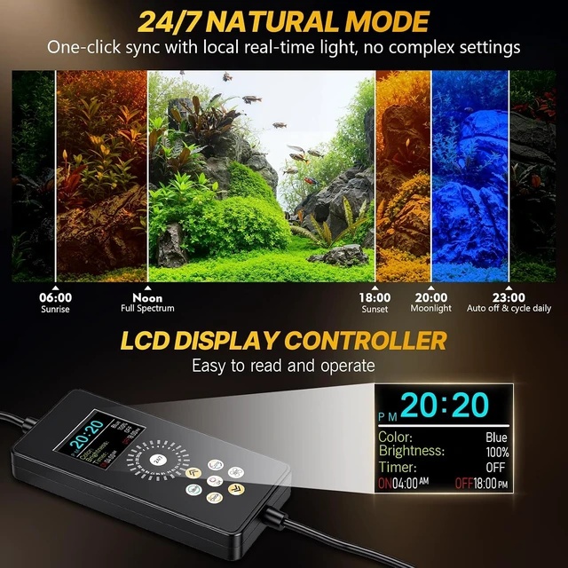 Alt view image 2 of 7 - 18W Clip-On Aquarium Light for Plants with 6-Row LED Brightness
