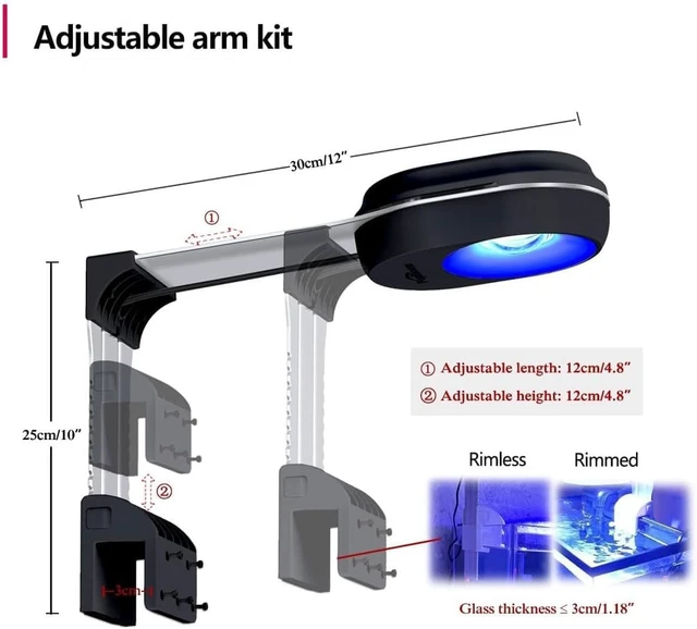 Alt view image 7 of 7 - 65W Aquarium LED Reef Light for Corals WiFi Smart, Rich Shimmer
