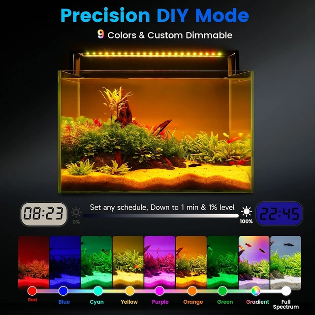 Alt view image 4 of 7 - Smart LED Aquarium Fish Light, 24/7 Full Spectrum