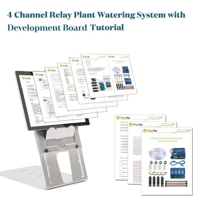 Alt view image 6 of 7 - Upgraded Automatic DIY Irrigation Kit Self-Watering System Development Board + 4pcs Soil Moisture Sensor + 4-Channel Relay + 4pcs Water Pump + 5M Vinyl Tubing + Jumper Wire