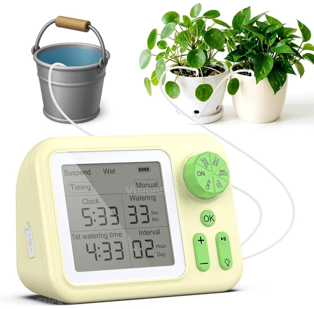 Main image of Automatic Indoor Drip Irrigation System with Programmable Timer Rechargeable Vacation Plant Waterer for Up to 15 Potted Houseplants