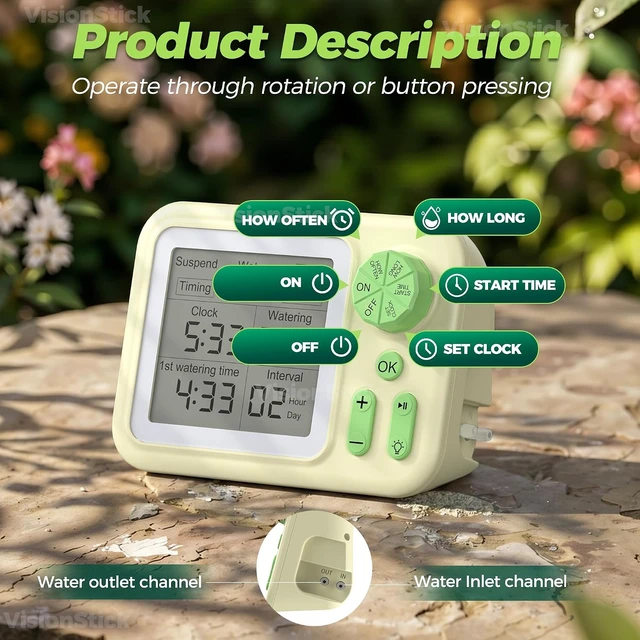 Alt view image 4 of 6 - Automatic Indoor Drip Irrigation System with Programmable Timer Rechargeable Vacation Plant Waterer for Up to 15 Potted Houseplants