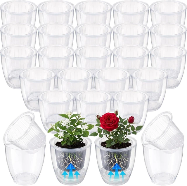 Main image of 36 Pcs Transparent Self-Watering Plant Pots, 3.5''