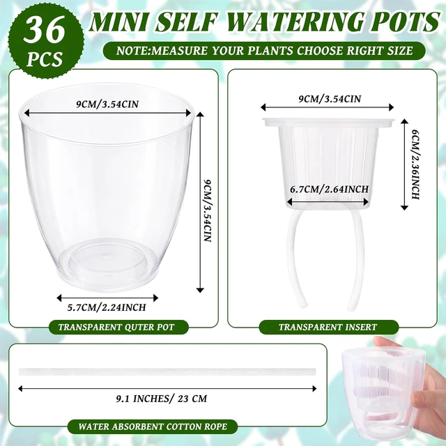 Alt view image 2 of 6 - 36 Pcs Transparent Self-Watering Plant Pots, 3.5''