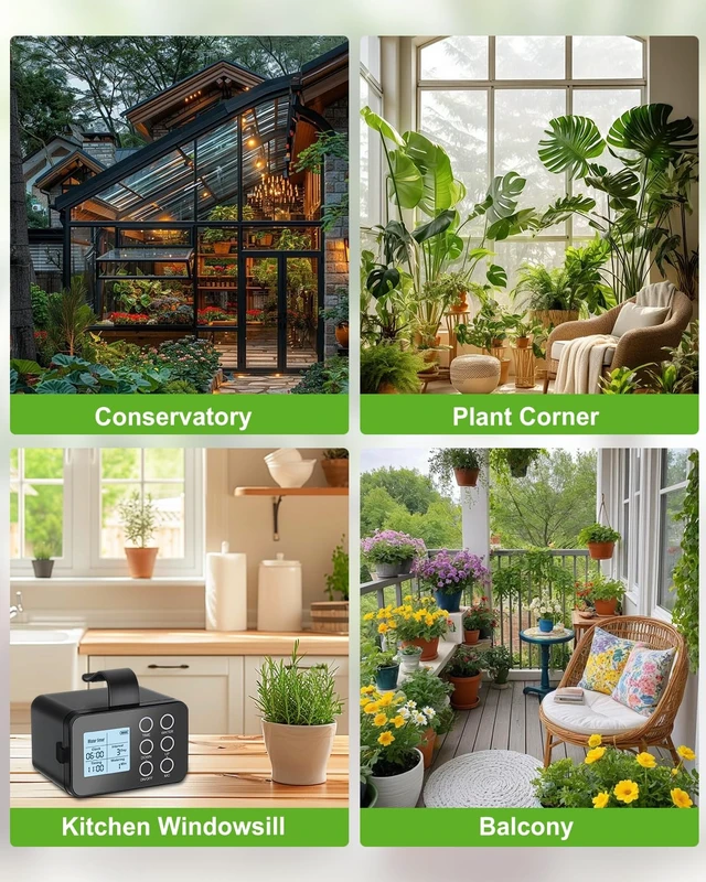 Alt view image 5 of 7 - Indoor Automatic Plant Waterer with Timer, Easy Programming & Large Display