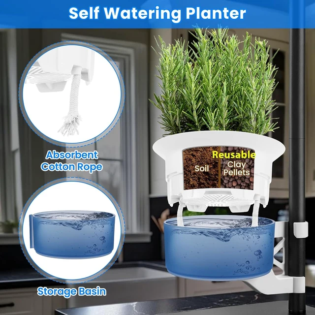 Alt view image 3 of 7 - Large Venus Fly Trap Terrarium Pot with Plant Grow Light, Timer & Metal Stand