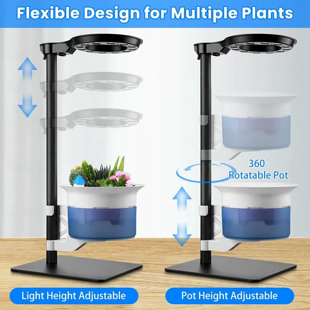 Alt view image 5 of 7 - Large Venus Fly Trap Terrarium Pot with Plant Grow Light, Timer & Metal Stand