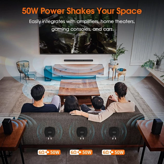 Alt view image 3 of 7 - BS-1 Bass Shaker 50W High Power Tactile Transducer with Subwoofer Lows for Home Theater, Car Audio & Gaming Chair Immersion (1 PC)