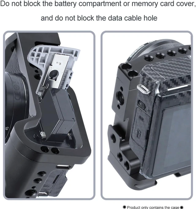 Alt view image 5 of 7 - CNC M6 Mark2 Form-Fitting Camera Cage Rig with Cold Shoe Mount, Compatible with Canon EOS M6 Mark II Stabilizer