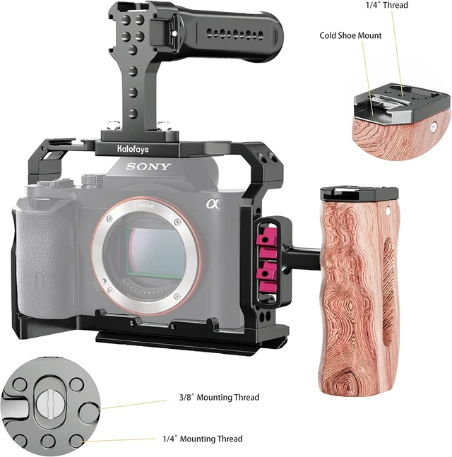Alt view image 4 of 7 - Aluminum Alloy Camera Cage Replacement Kit for A7III/A7II