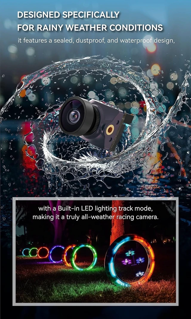 Alt view image 3 of 7 - Racer Nano 4 Waterproof 1200TVL FPV Camera All-Weather Racing Camera for FPV Drones