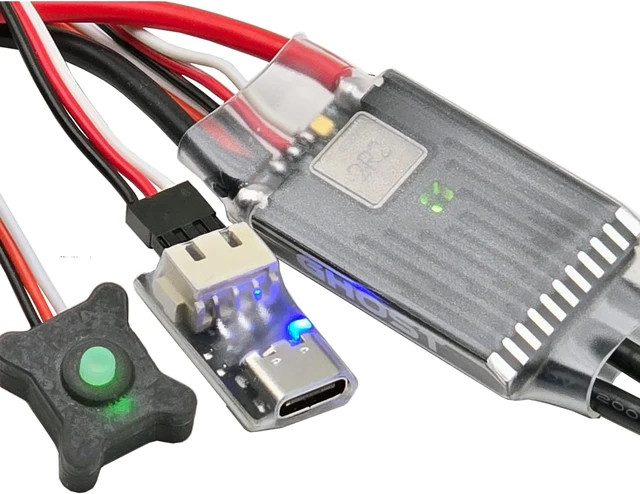 Alt view image 5 of 7 - Ghost 60A Brushless ESC with ESCape32 Firmware & WiFi-Link No-App Wireless Tuning Speed Controller, 12A Adjustable BEC (5-8.4V), Smooth Throttle for 1/10 Axial SCX10 TRX-4 Rock Crawler, 2-8S