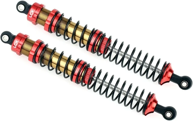 Alt view image 3 of 6 - 2PCS Metal Front Suspension Shock Absorber Dampers for 1/10 RC Rock Crawler Axial RBX10 Ryft AXI03005 AXI03009 Racing Upgrade Parts (Red, 131mm)