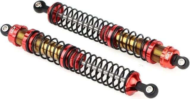 Alt view image 2 of 6 - 2PCS Metal Front Suspension Shock Absorber Dampers for 1/10 RC Rock Crawler Axial RBX10 Ryft AXI03005 AXI03009 Racing Upgrade Parts (Red, 131mm)