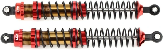 Alt view image 4 of 6 - 2PCS Metal Front Suspension Shock Absorber Dampers for 1/10 RC Rock Crawler Axial RBX10 Ryft AXI03005 AXI03009 Racing Upgrade Parts (Red, 131mm)