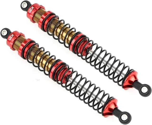Alt view image 5 of 6 - 2PCS Metal Front Suspension Shock Absorber Dampers for 1/10 RC Rock Crawler Axial RBX10 Ryft AXI03005 AXI03009 Racing Upgrade Parts (Red, 131mm)