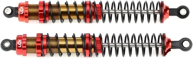 Alt view image 6 of 6 - 2PCS Metal Front Suspension Shock Absorber Dampers for 1/10 RC Rock Crawler Axial RBX10 Ryft AXI03005 AXI03009 Racing Upgrade Parts (Red, 131mm)