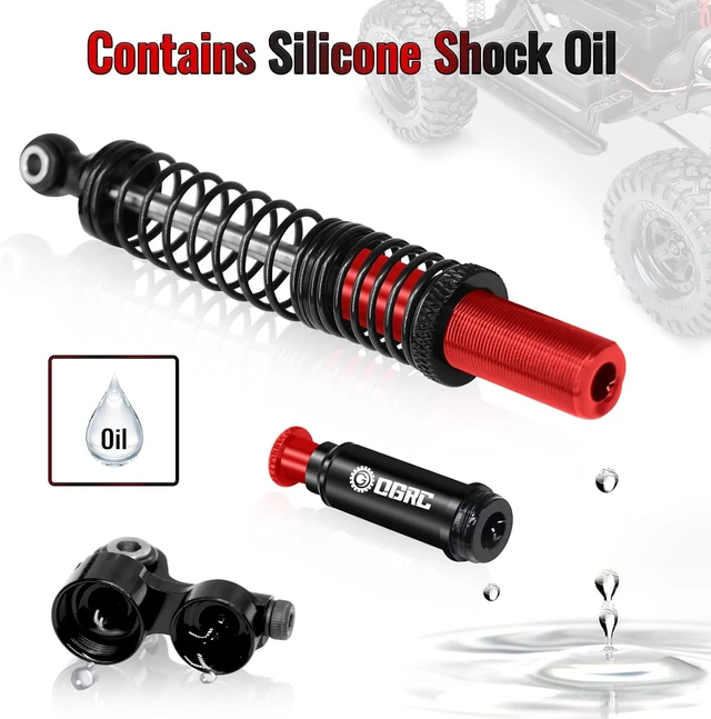 Alt view image 4 of 7 - OGRC 100mm Piggyback Oil Shock Absorbers for SCX10 TRX4 RC Upgrades