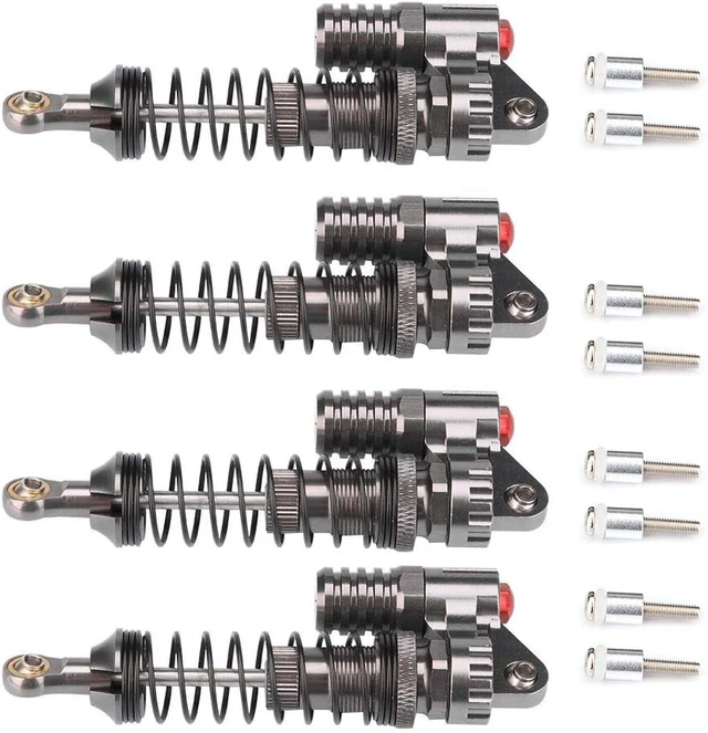 Main image of 4Pcs Aluminum Alloy High-Strength RC Shock Absorbers with 2 Bags of Screws Damper Set for Axial/SCX10/D90 RC Crawlers