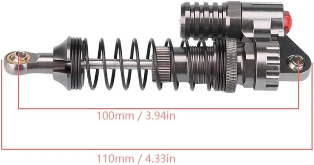Alt view image 5 of 7 - 4Pcs Aluminum Alloy High-Strength RC Shock Absorbers with 2 Bags of Screws Damper Set for Axial/SCX10/D90 RC Crawlers