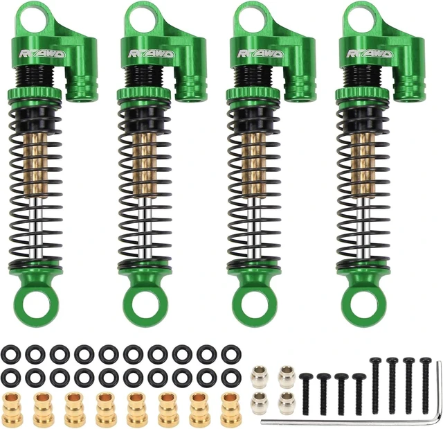 Main image of Aluminum Adjustable Front & Rear RC Shock Damper Parts for FMS EAZYRC ROC HOBBY FCX24 1/24 & 1/18 Crawlers # C3002 Upgrades (Green)