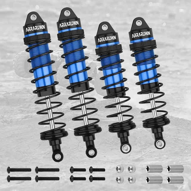 Alt view image 7 of 7 - 4PCS 1:10 Aluminum Front & Rear RC Shock Absorber Set