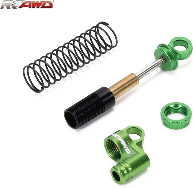 Alt view image 4 of 7 - Aluminum Adjustable Front & Rear RC Shock Damper Parts for FMS EAZYRC ROC HOBBY FCX24 1/24 & 1/18 Crawlers # C3002 Upgrades (Green)