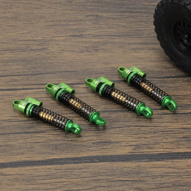 Alt view image 7 of 7 - Aluminum Adjustable Front & Rear RC Shock Damper Parts for FMS EAZYRC ROC HOBBY FCX24 1/24 & 1/18 Crawlers # C3002 Upgrades (Green)