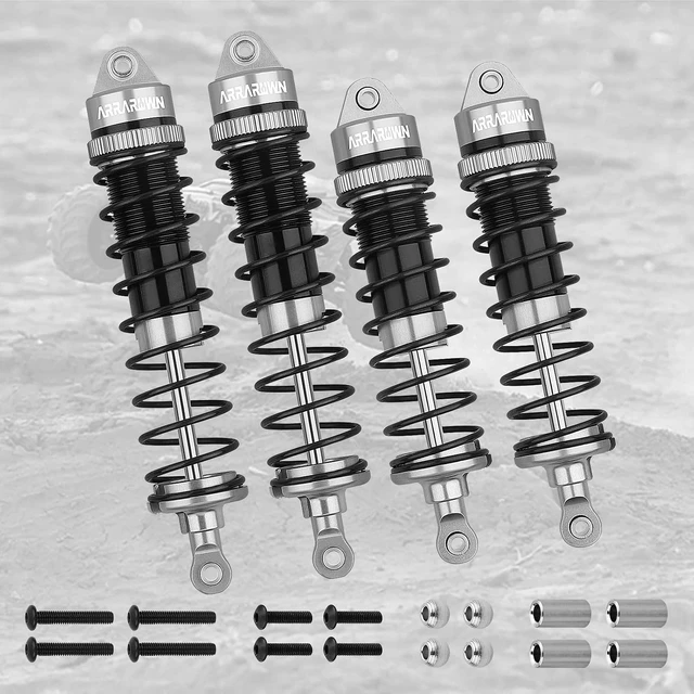 Alt view image 7 of 7 - 4PCS Aluminum Front & Rear 1:10 RC Shock Absorber Set