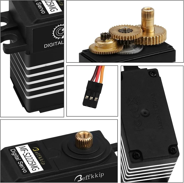 Alt view image 6 of 7 - 25KG Metal Gear RC Servo 2-Pack (Black & White)