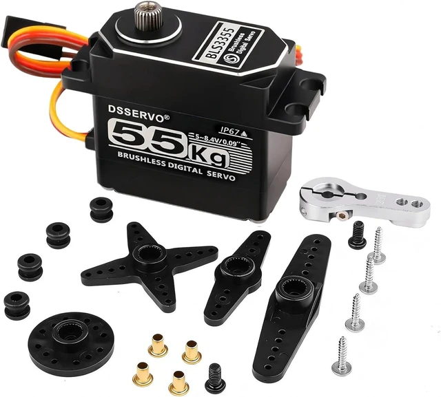 Main image of 55KG Brushless Full Metal Gear High-Torque Fast Digital Servo for 1/8 1/10 1/12 RC Car (180 Degree)