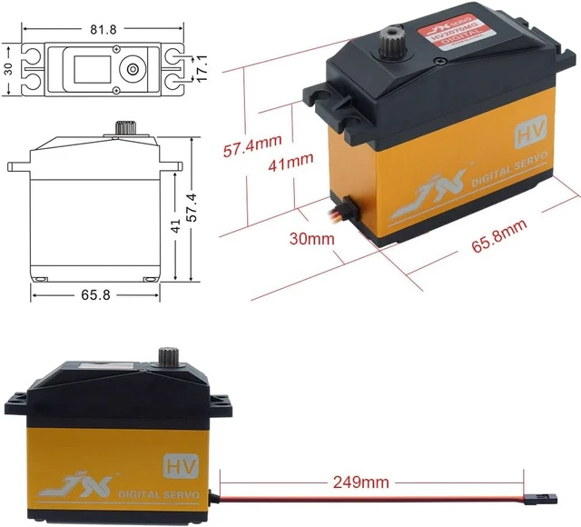 Alt view image 6 of 7 - JX PDI-HV2070MG 70KG HV Metal Gear Digital Servo for 1/5 Car Compatible with SAVOX-0236 LOSI XL 5T Baja RC Models