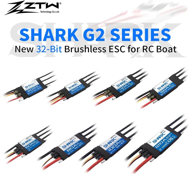 Alt view image 2 of 7 - Shark G2 120A RC Boat ESC 2-6S Waterproof Water-Cooled Bidirectional