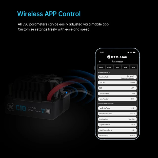 Alt view image 5 of 7 - C10 120A 2-4S Sensorless Brushless ESC for 1/10 RC Car