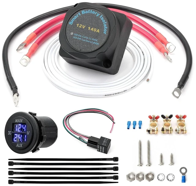 Main image of 12V 140Amp Smart VSR Dual Battery Isolator Kit for UTV ATV SXS