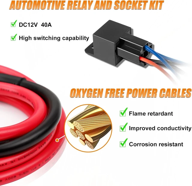 Alt view image 6 of 7 - 12V UTV Dual Battery Isolator Connect & Monitor Kit with LED Digital Double Voltmeter, 6-Gauge Wire & 12V Relay Fits Honda Pioneer 1000/700/500, Replaces #UTV-SBI-CM