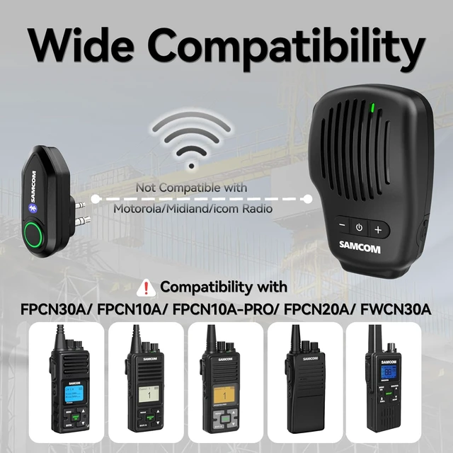Alt view image 6 of 7 - Wireless Bluetooth PTT Microphone Speaker Mic for Walkie Talkie