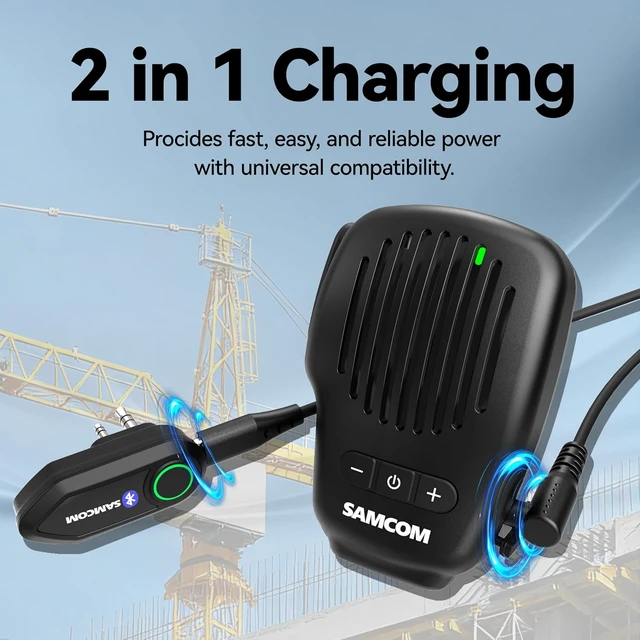Alt view image 7 of 7 - Wireless Bluetooth PTT Microphone Speaker Mic for Walkie Talkie