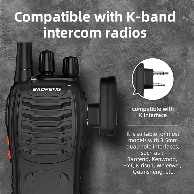 Alt view image 7 of 7 - 3-Piece Wireless Walkie Talkie Earpiece Kit with Bluetooth Adapter