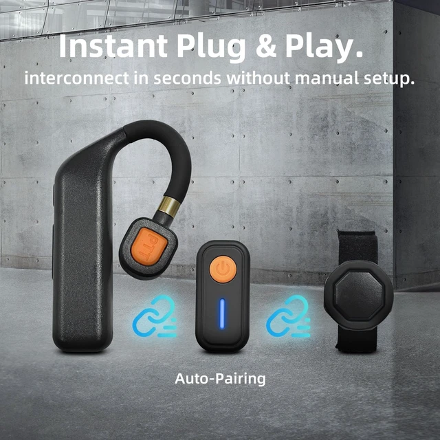 Alt view image 4 of 7 - 3-Piece Wireless Walkie Talkie Earpiece Kit with Bluetooth Adapter