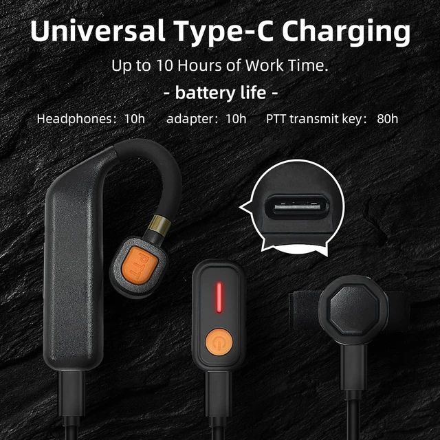 Alt view image 6 of 7 - 3-Piece Wireless Walkie Talkie Earpiece Kit with Bluetooth Adapter