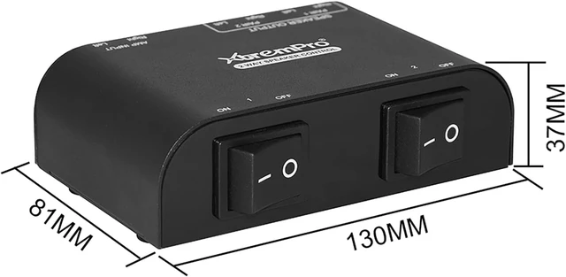 Alt view image 4 of 5 - 61048 2-to-4-Way Speaker Switch 1-in-2-Out to 1-in-4-Out Stereo Selector with Terminal Clamps, Metal Non-Slip Box (Black) (1 x 2 Way)