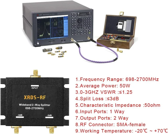 Alt view image 2 of 3 - XRDS-RF Wide-Band 2-Way Splitter, 3dB SMA Female, 50 Ohm Cellular Signal Splitter for 4G/LTE Systems