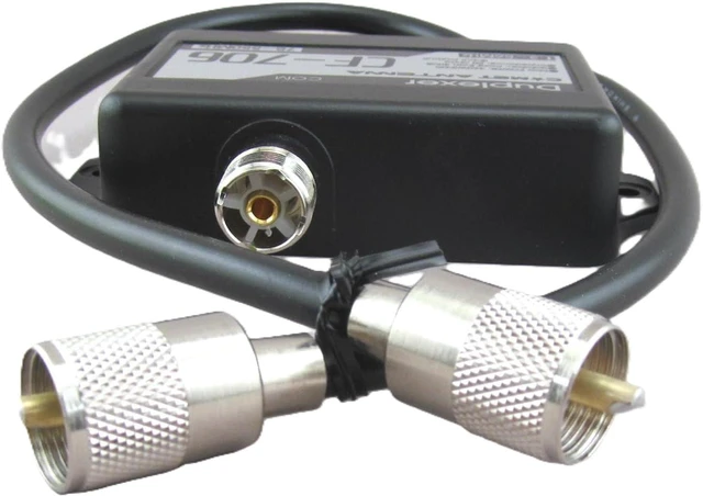 Alt view image 2 of 3 - CF-706 Duplexer for HF/VHF/UHF Transceivers, 1.630 / 49470 / 8402000 MHz, High-Isolation Low-Loss Coaxial Splitter/Combiner with PL-259 Connectors for Amateur Radio & Base Use