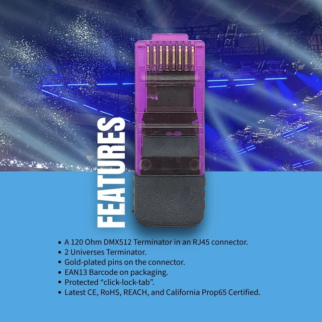 Alt view image 5 of 7 - CPoint DMXterminator RJ45 DMX Terminator 120 Ohm 2 Universe (RJ45-DMXTERM-120-2U)