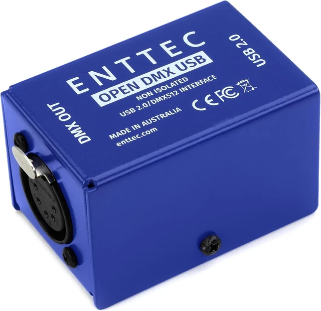 Alt view image 2 of 3 - ENTTEC Open DMX USB 512-Ch Non-Isolated DMX Interface with DMX3F5M 3-Pin to 5-Pin Turnaround