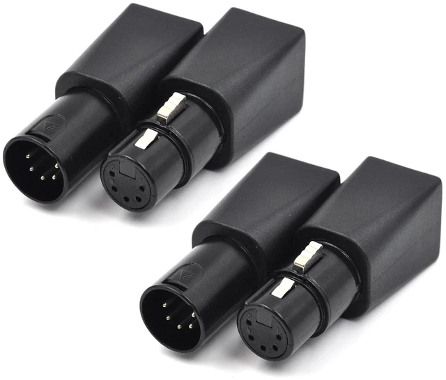 Main image of 4-Pack 5-Pin Male & Female XLR DMX to RJ45 Ethernet Adapter