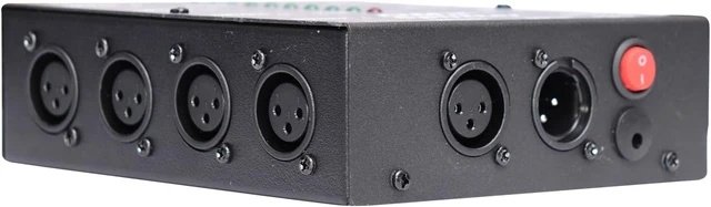 Alt view image 5 of 5 - DMX512 Splitter 1 Input, 8 Output LED Signal Distributor with Signal Indicators (Black) (DMX512-SPlitter Iron)