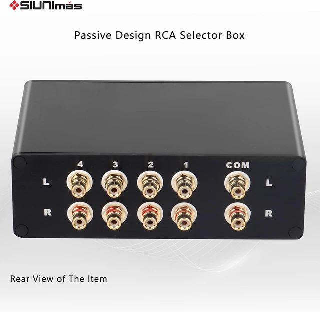Alt view image 5 of 7 - 4-in-1-Out Pro RCA Passive Audio Switching Box 4-Channel Audio Converter/Selector, 1-in-4-Out (R0401-RCA)